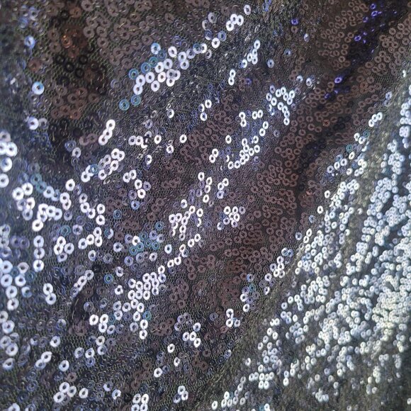 Rene Ruiz Women One-Shoulder Sequin Long Gown Purple Slit Drape Waist Sz12 $1595 - Picture 10 of 13